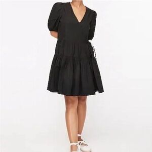 J. Crew Black Cotton Poplin Mini Dress